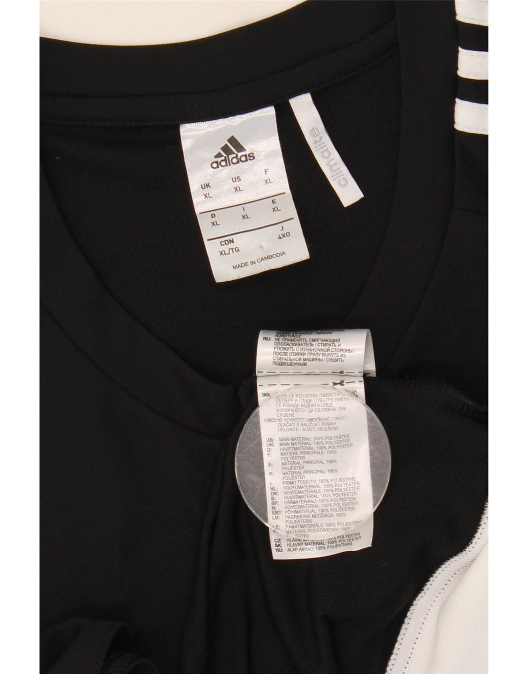 Adidas Herre Climalite T-Shirt Top XL Sort Colourblock Polyester