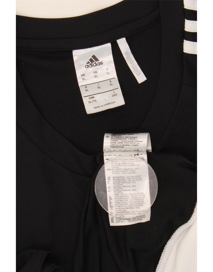 Adidas Herre Climalite T-Shirt Top XL Sort Colourblock Polyester