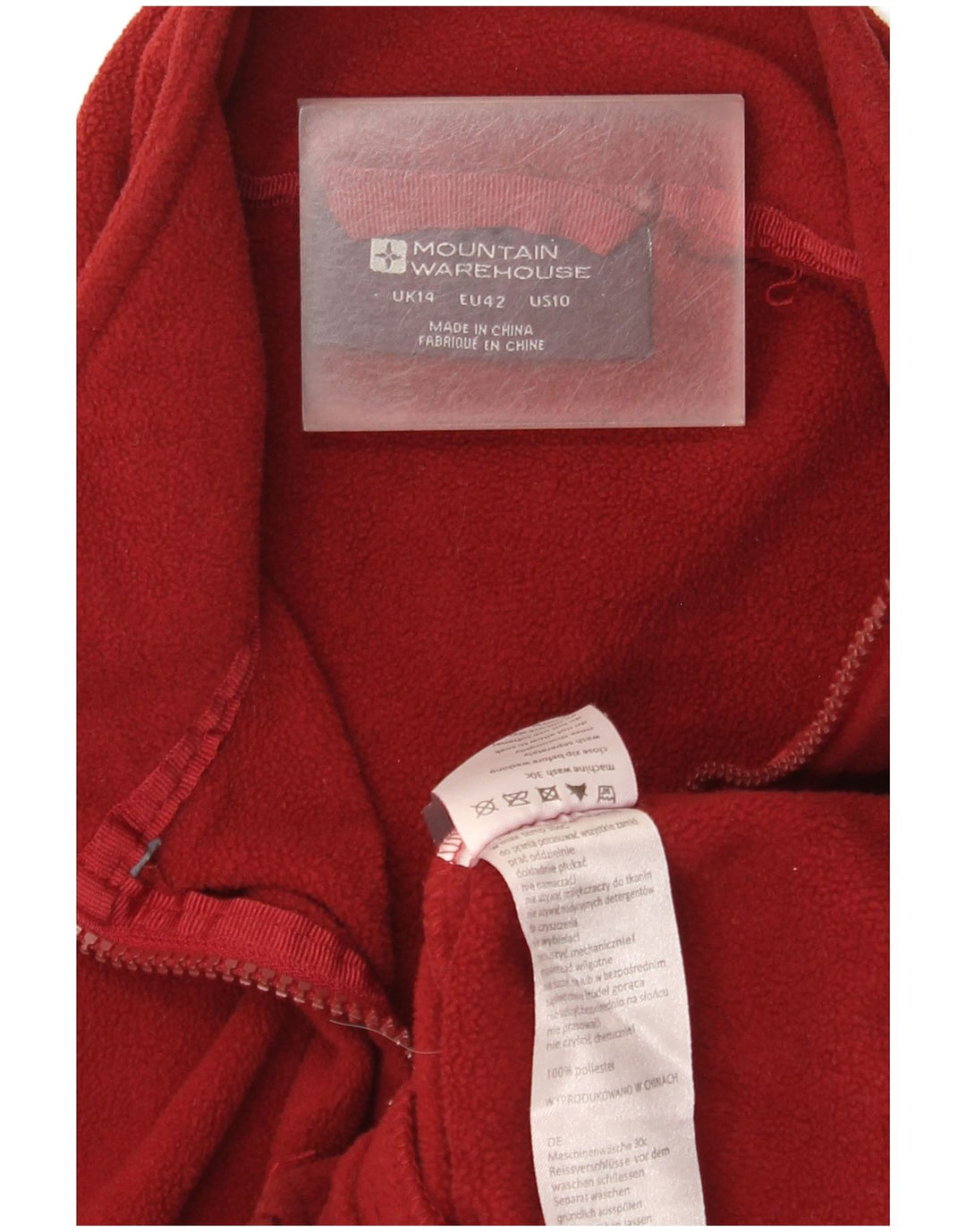 Mountain Warehouse Dame Fleecejakke UK 14 Large Burgundy Polyester