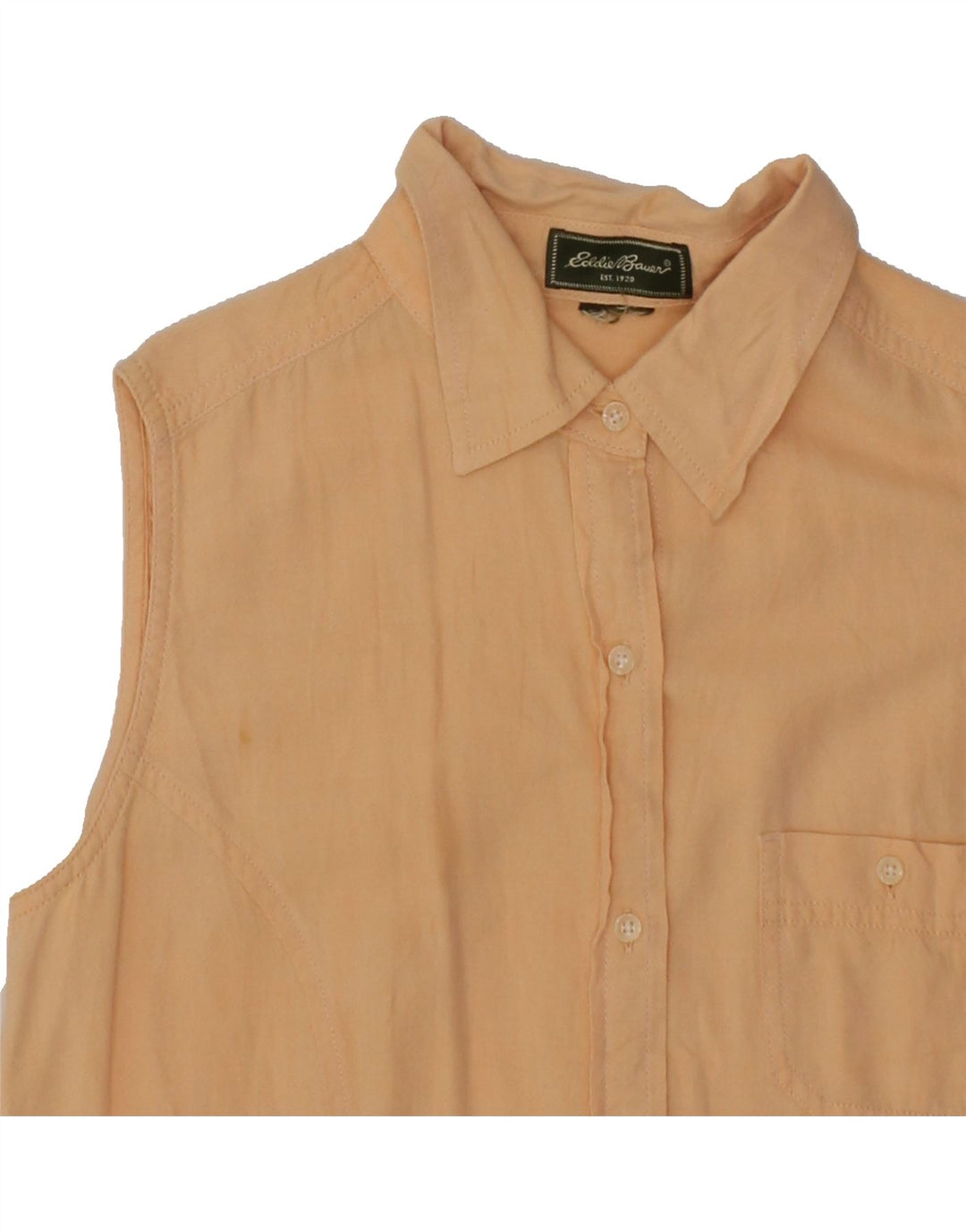 EDDIE BAUER Womens Sleeveless Shirt Blouse UK 14 Large Beige Vintage Eddie Bauer and Second-Hand Eddie Bauer from Messina Hembry 