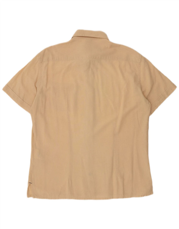 NORTH SAILS Mens Short Sleeve Shirt Large Beige Cotton