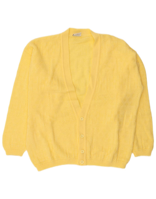 Ny hurtig herre cardigan sweater XL gul akryl