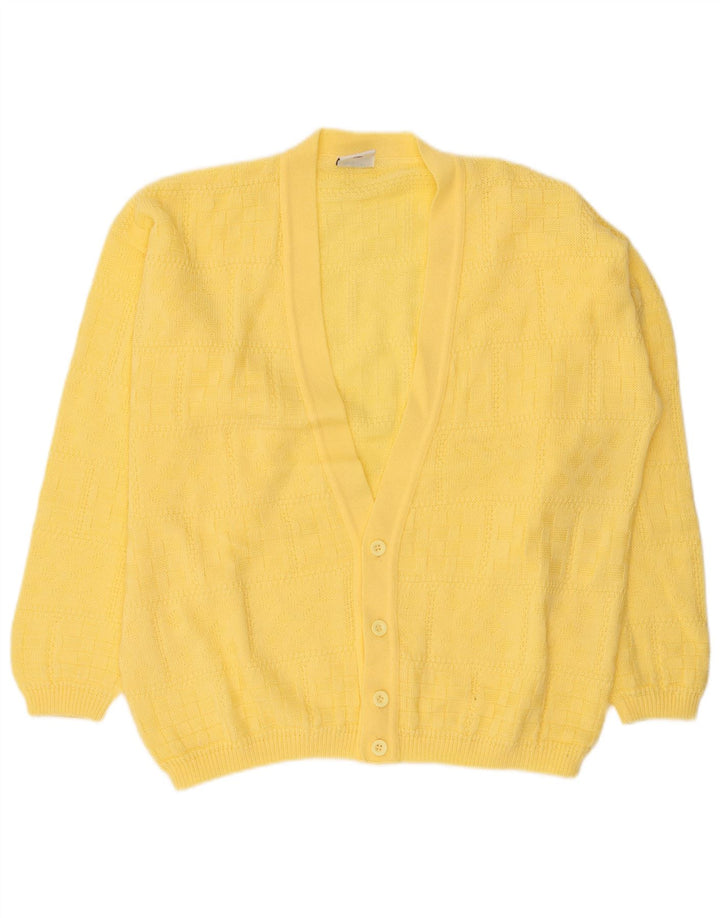 Ny hurtig herre cardigan sweater XL gul akryl