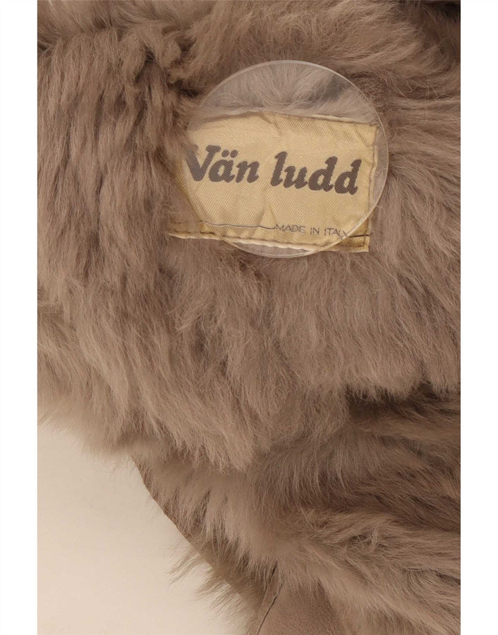 Vintage Dame Shearling Coat UK 16 Large Brown
