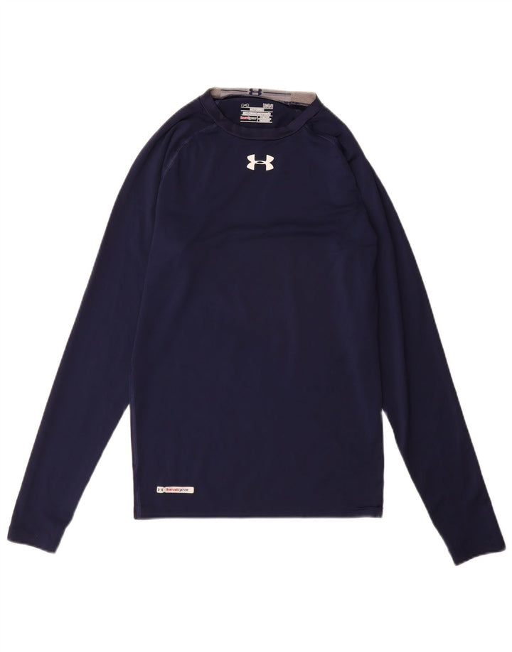 Under Armour Herre Heat Gear Top Langærmet Large Navy Blue