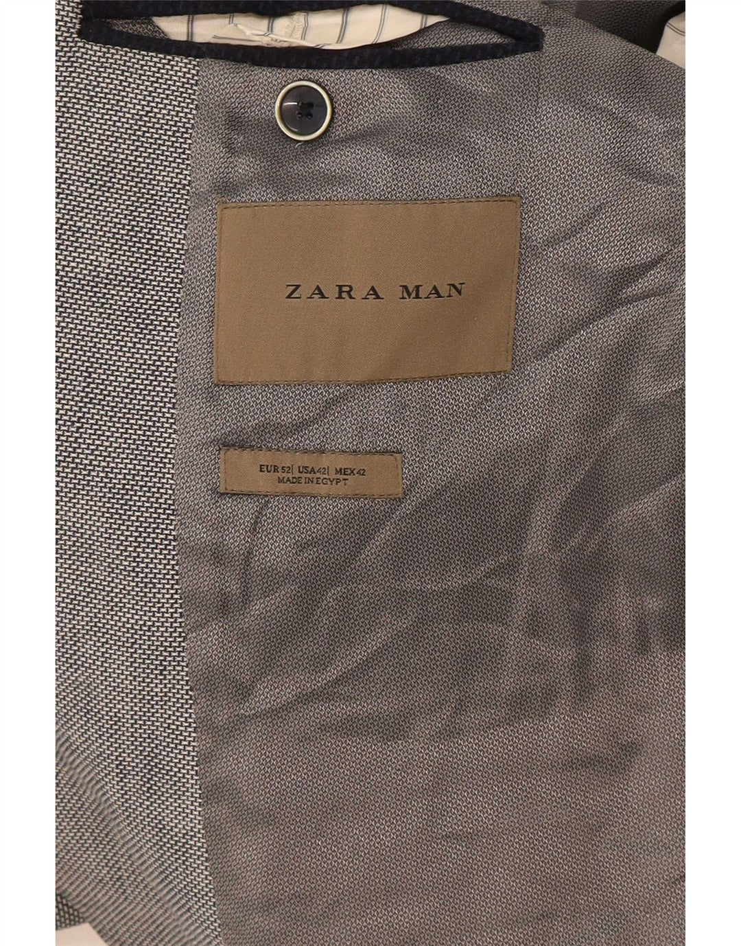 Zara Herre 2-knaps blazerjakke EU 52 Large Grå