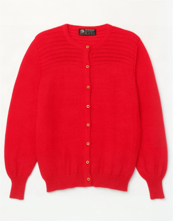 Vintage dame cardigan sweater UK 14 Medium Pink Mohair