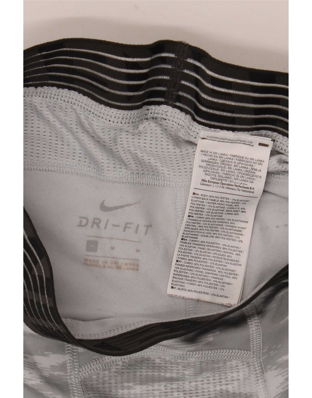 Nike Herre Dri Fit Leggings Medium Grey Camouflage Polyester