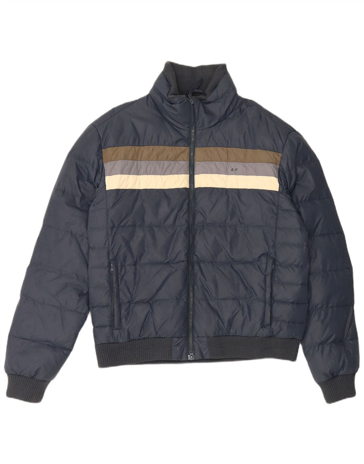 Sun68 Herre polstret jakke UK 44 2XL Navy Blue Colourblock Polyamid