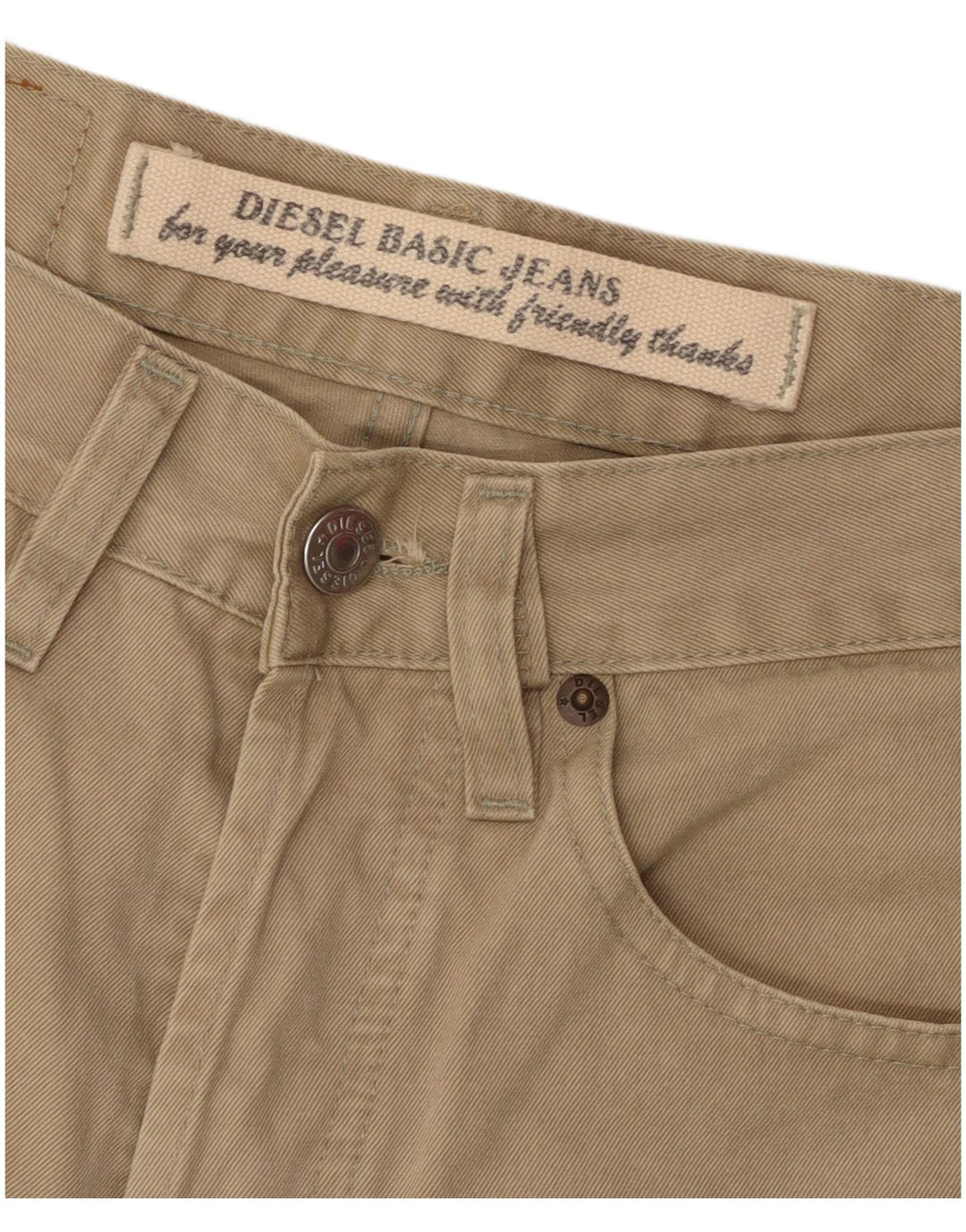 DIESEL Straight Casual Bukser til mænd W29 L31 Beige Bomuld