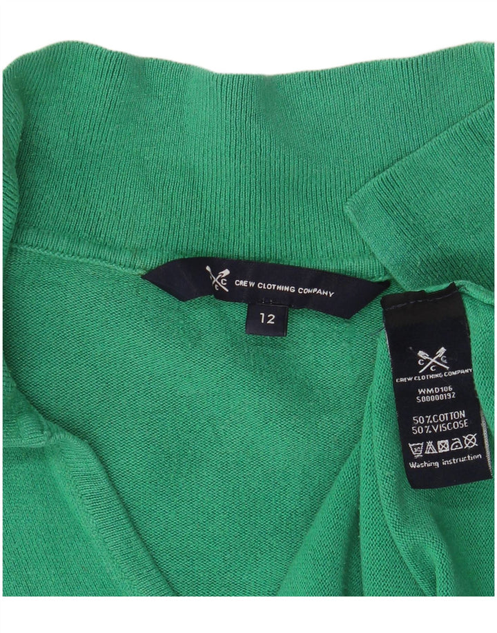 Besætningstøj Dame Polo Neck Jumper Sweater UK 12 Medium Grøn Bomuld
