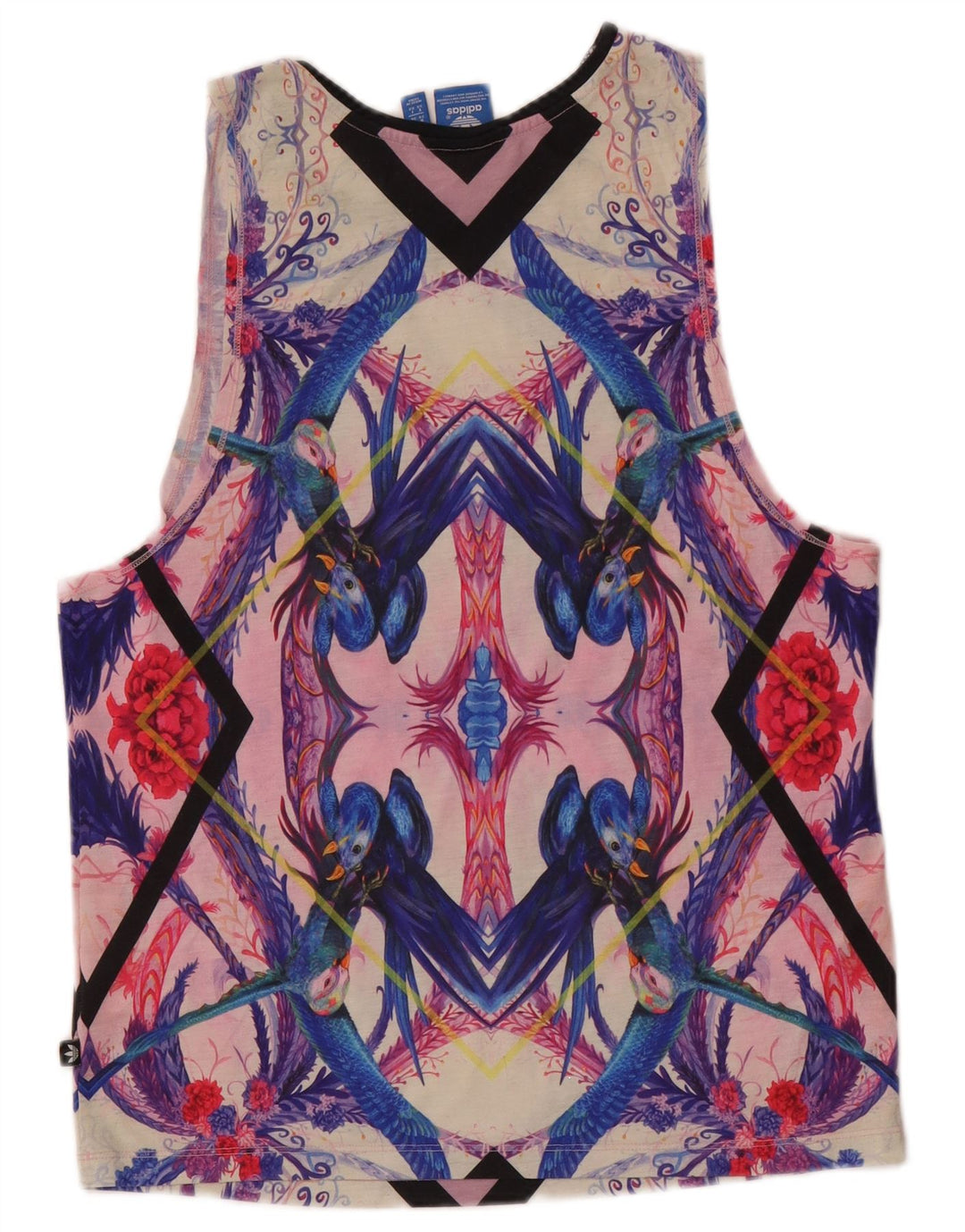 Adidas Dame Passaredo Grafisk Vest Top UK 8 Small Multicolored Tropical