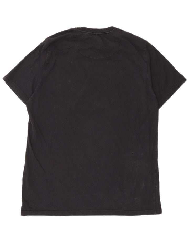 Ellesse Herre Grafisk T-Shirt Top Medium Sort Colourblock Bomuld