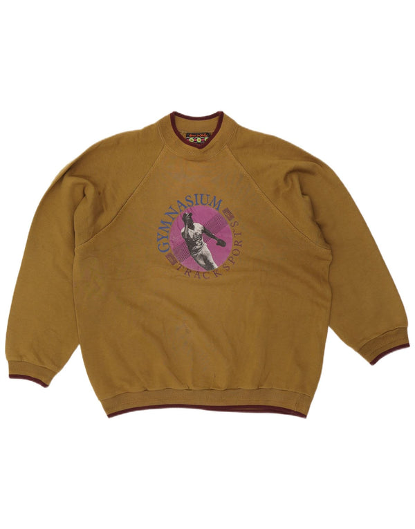 Vintage herre grafisk sweatshirt jumper XL Khaki