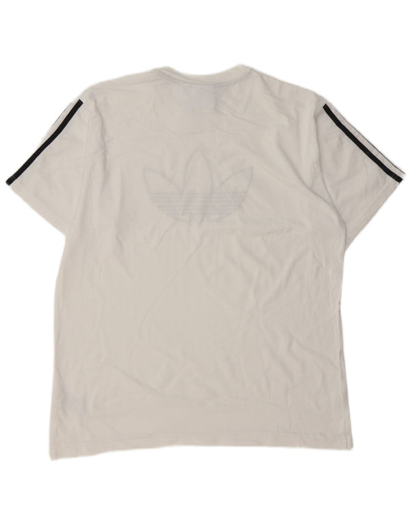 Adidas Grafisk T-shirt top til mænd, stor hvid bomuld