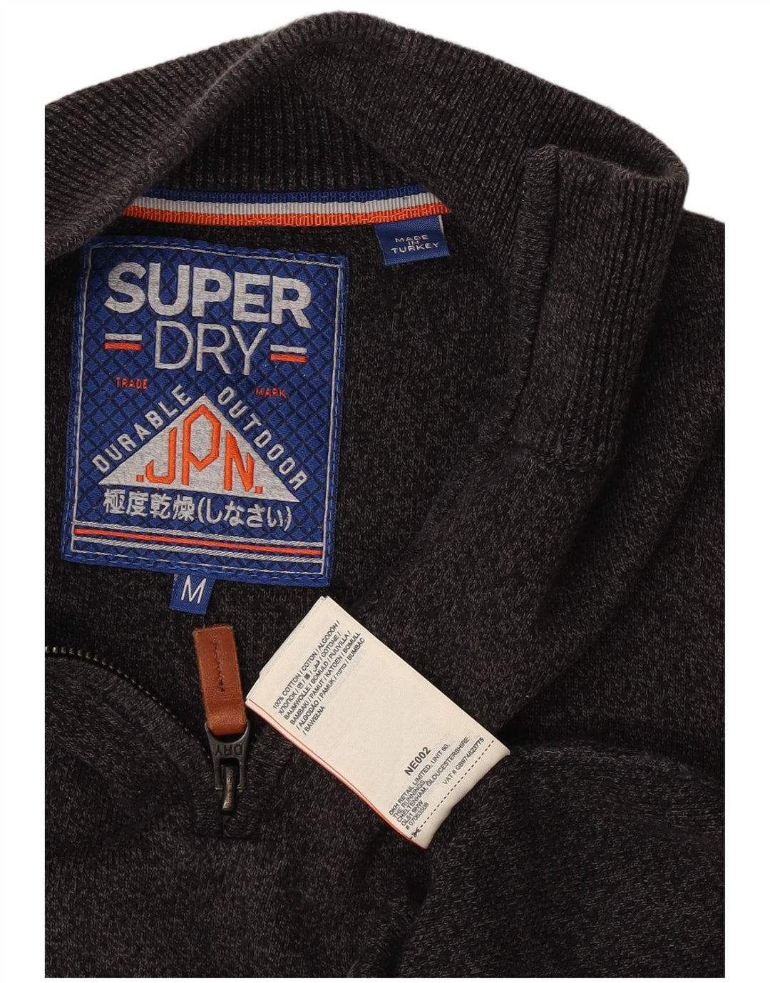 Superdry trøje med lynlås til mænd mellemgrå flækket bomuld