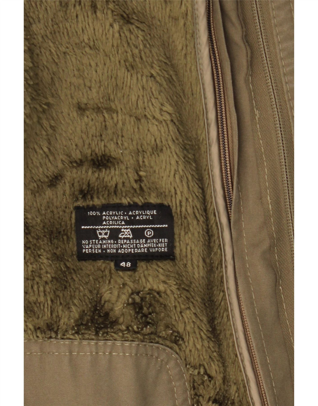 WESTBURY Sherpa Parkajakke med hætte til mænd EU 48 Medium Khaki Akryl