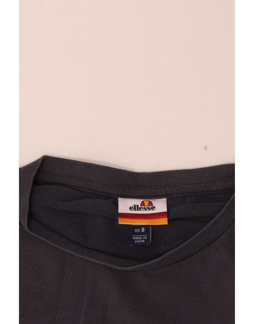 Ellesse Womens Crop Graphic T-Shirt Top UK 8 Small Grey