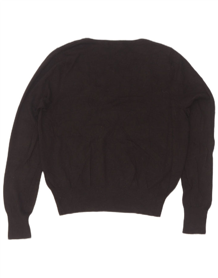 Marks & Spencer Dame V-hals sweater UK 14 Medium Black Viscose