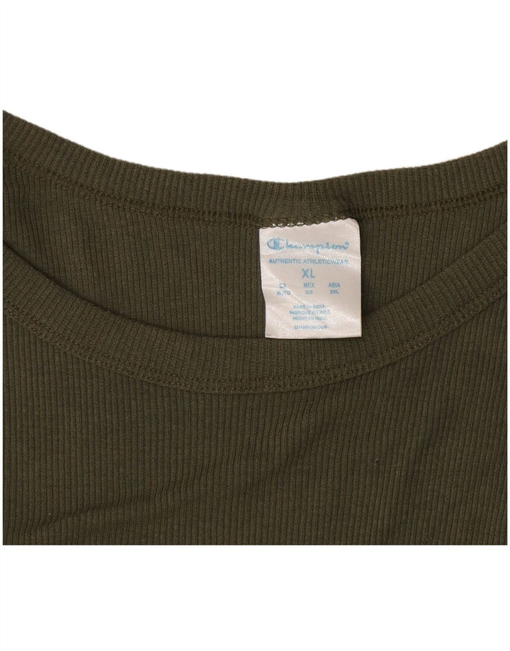 Champion Kvinder Grafisk Vest Top UK 18 XL Khaki Polyester