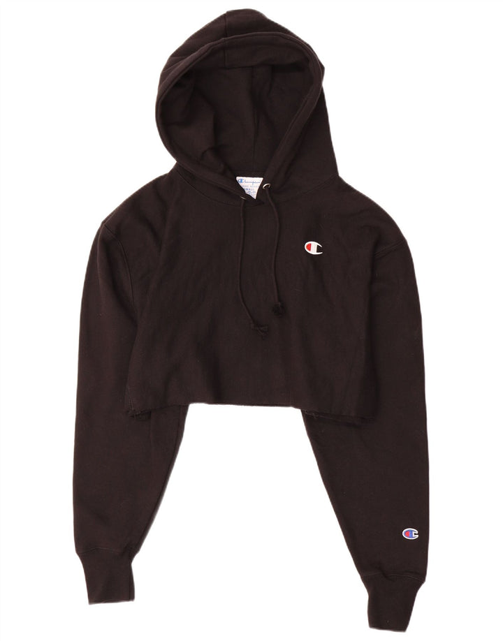 CHAMPION Womens Reverse Weave Oversized hættetrøje Jumper UK 10 Small Black