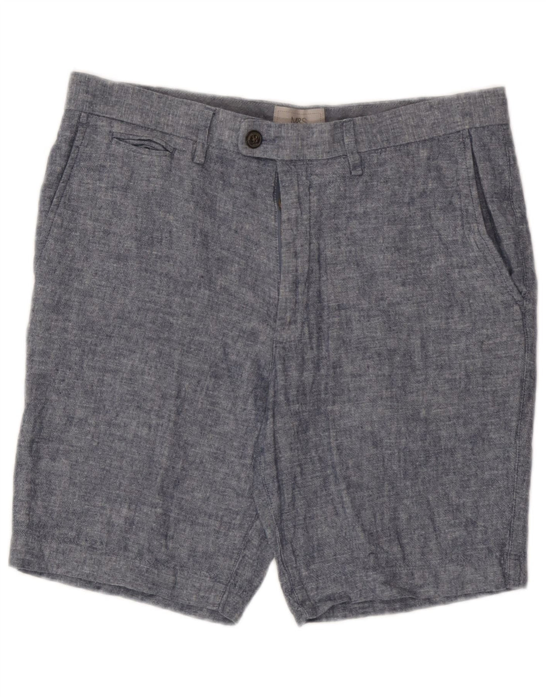 Marks & Spencer Herre Chino Shorts W32 Medium Blue Linen