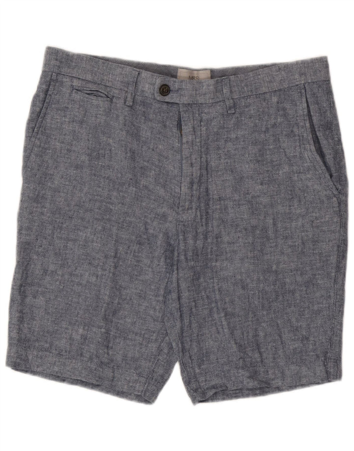 Marks & Spencer Herre Chino Shorts W32 Medium Blue Linen