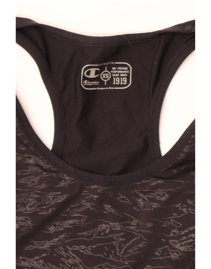 Champion kvinders abstrakt mønster vest top UK 4 XS Sort