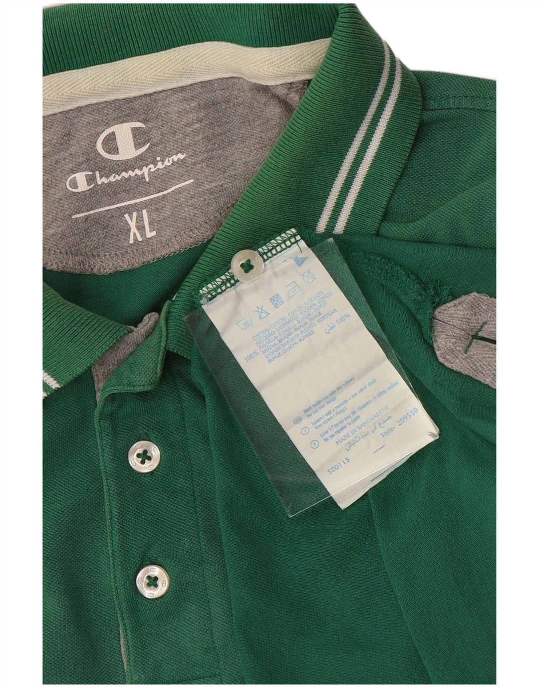 Champion herre poloshirt XL Grøn bomuld