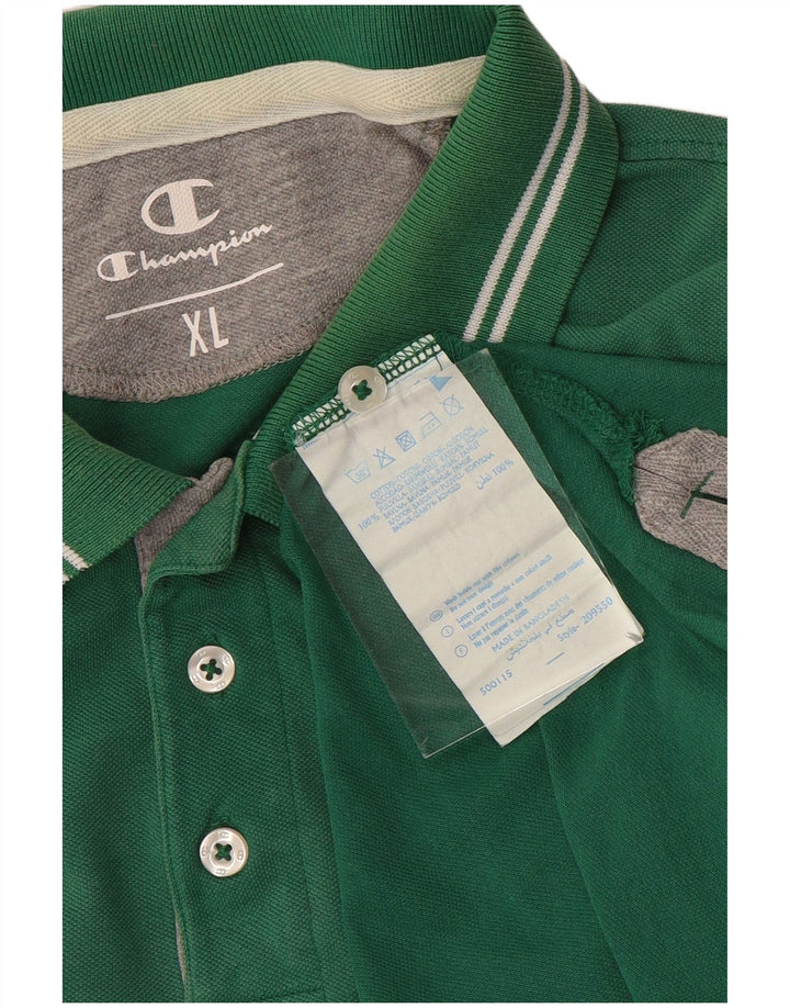 Champion herre poloshirt XL Grøn bomuld
