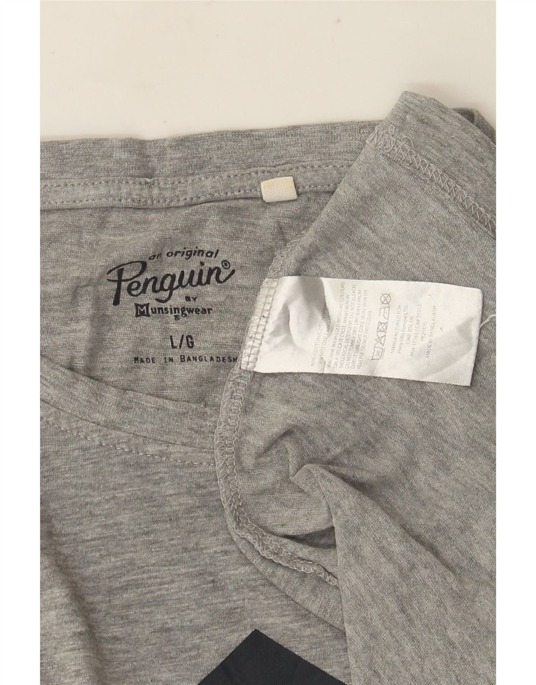 Penguin Herre Grafisk T-Shirt Top Stor Grå Bomuld