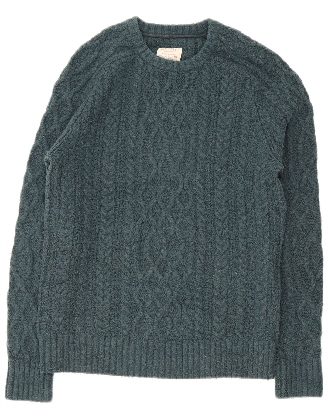 Fedt ansigt til mænd med rund hals sweater lille grøn uld