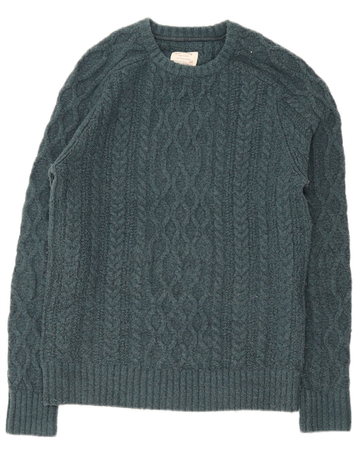 Fedt ansigt til mænd med rund hals sweater lille grøn uld
