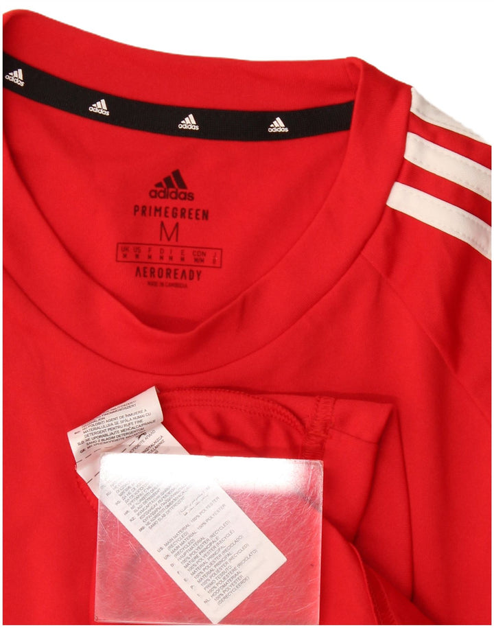 Adidas Herre Aeroready T-Shirt Top Medium Rød Polyester