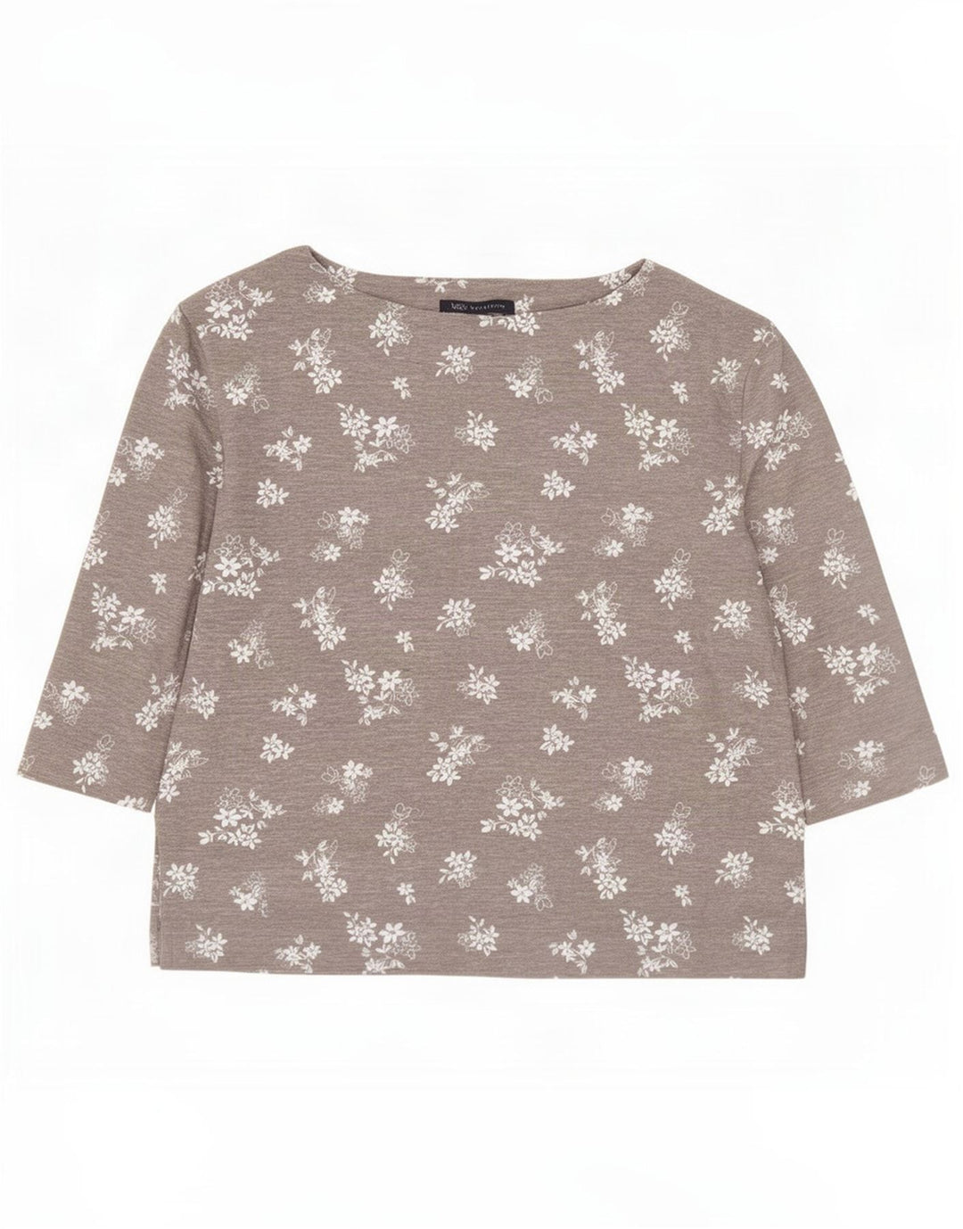 Marks & Spencer Dame Oversized Top 3/4 ærme UK 8 Small Grey Floral