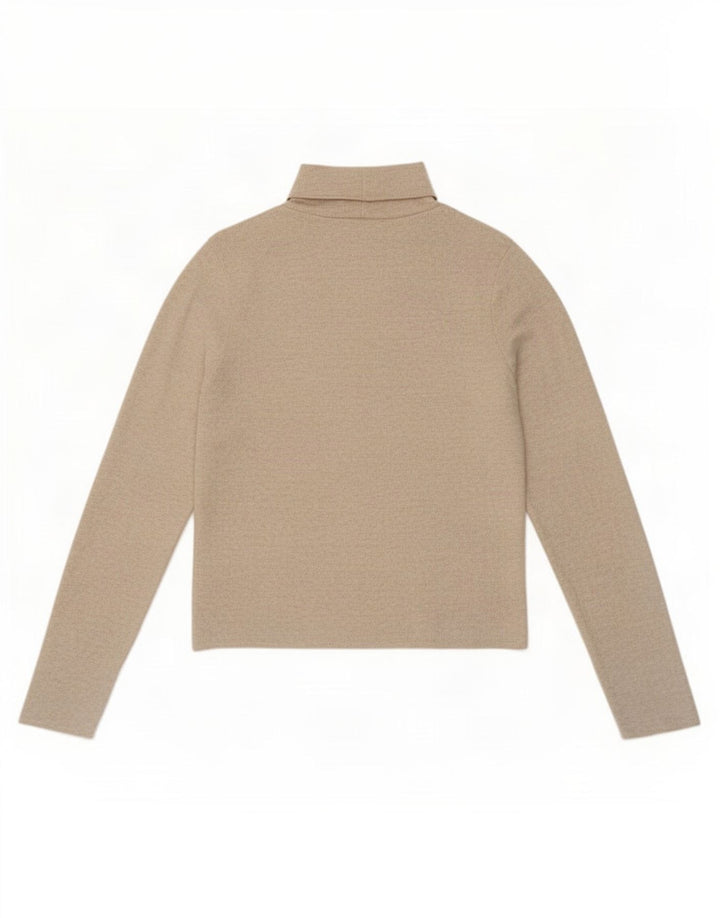 Zara Dame Top Langærmet UK 14 Large Beige Flecked Polyester