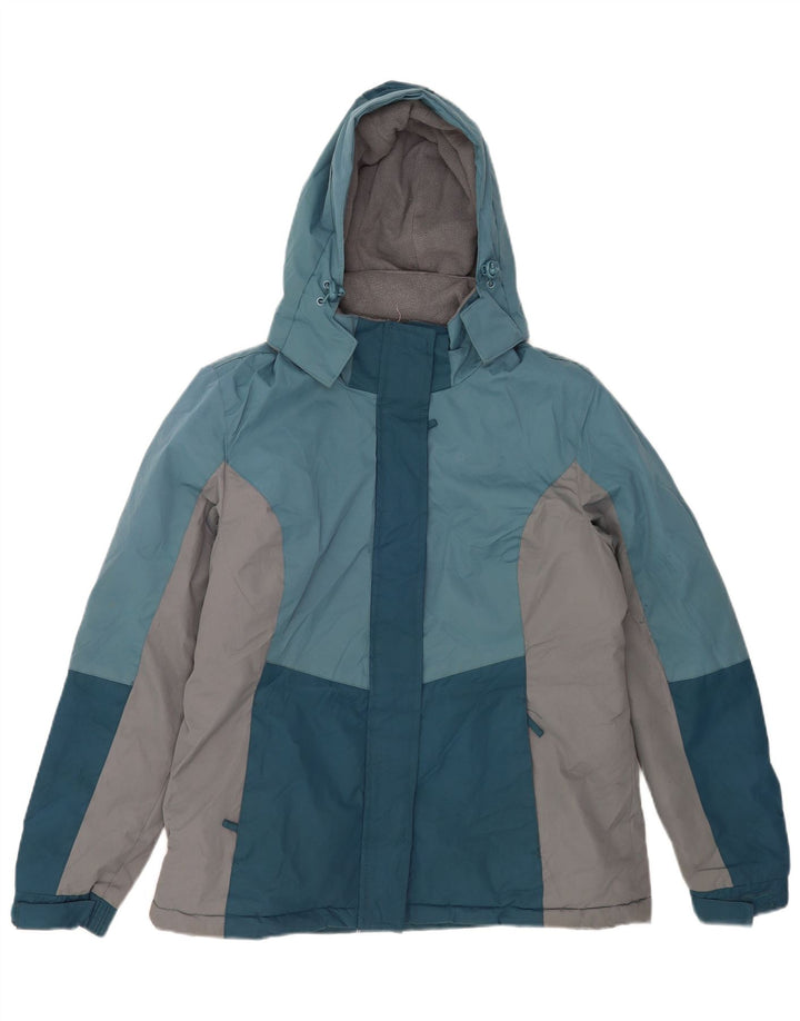 Mountain Warehouse Dame Skijakke med hætte UK 14 Stor blå farveblok