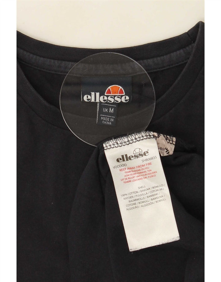 Ellesse Herre Grafisk T-Shirt Top Medium Marineblå Bomuld