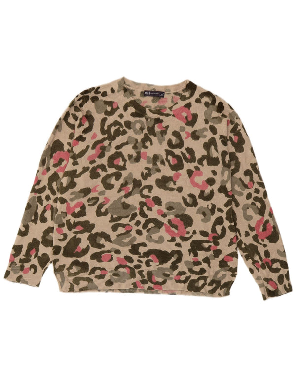 Marks & Spencer Dame Boat Neck Jumper Sweater UK 14 Large Beige