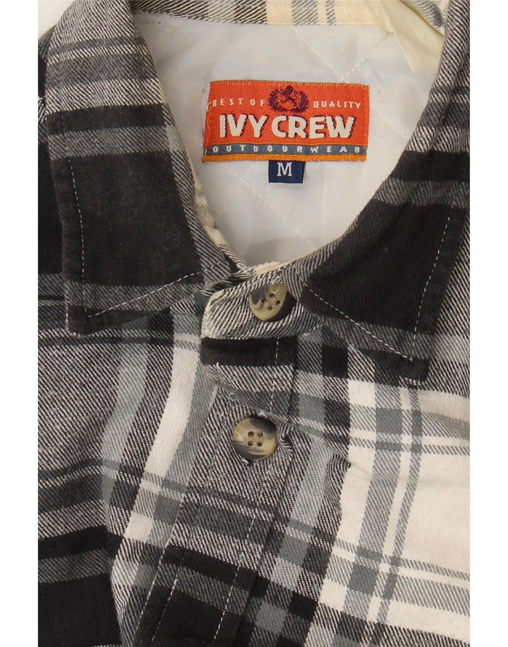 IVY CREW Mens Flannel Shirt Medium Black Check Vintage Ivy Crew and Second-Hand Ivy Crew from Messina Hembry 