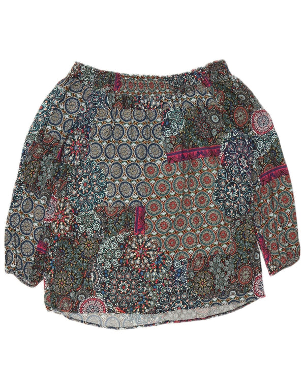 Desigual Dame 3/4 ærme off Shoulder Top UK 6 XS Flerfarvet blomster