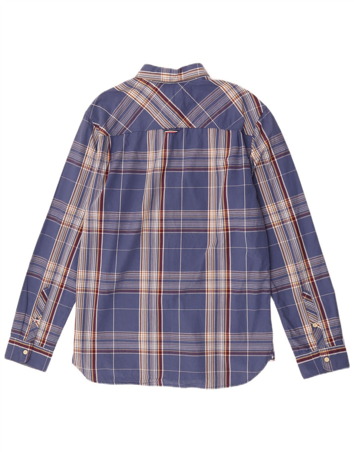 Tommy Hilfiger Herre Regular Fit skjorte Stor blå ternet bomuld