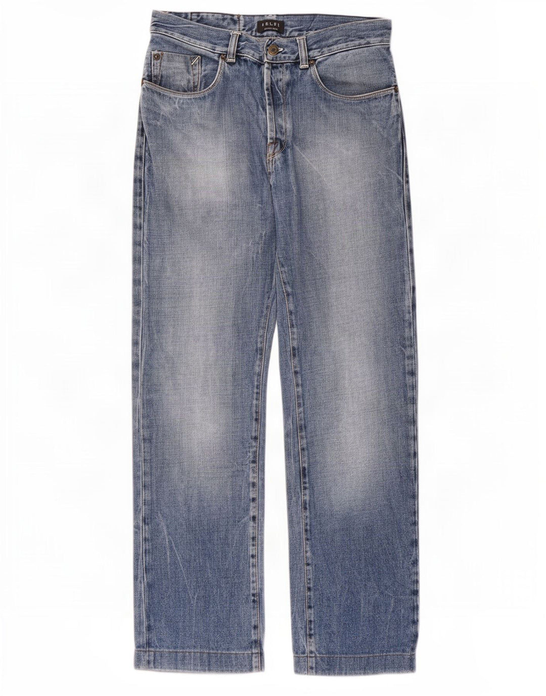 Belfe Herre Straight Jeans W33 L28 Blå Bomuld
