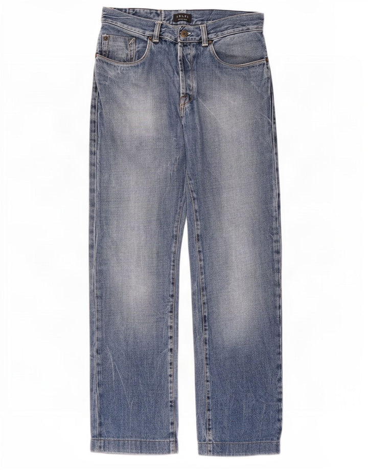 Belfe Herre Straight Jeans W33 L28 Blå Bomuld