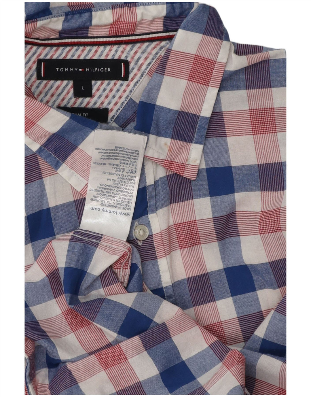 Tommy Hilfiger Herre Slim Fit skjorte Stor flerfarvet ternet bomuld