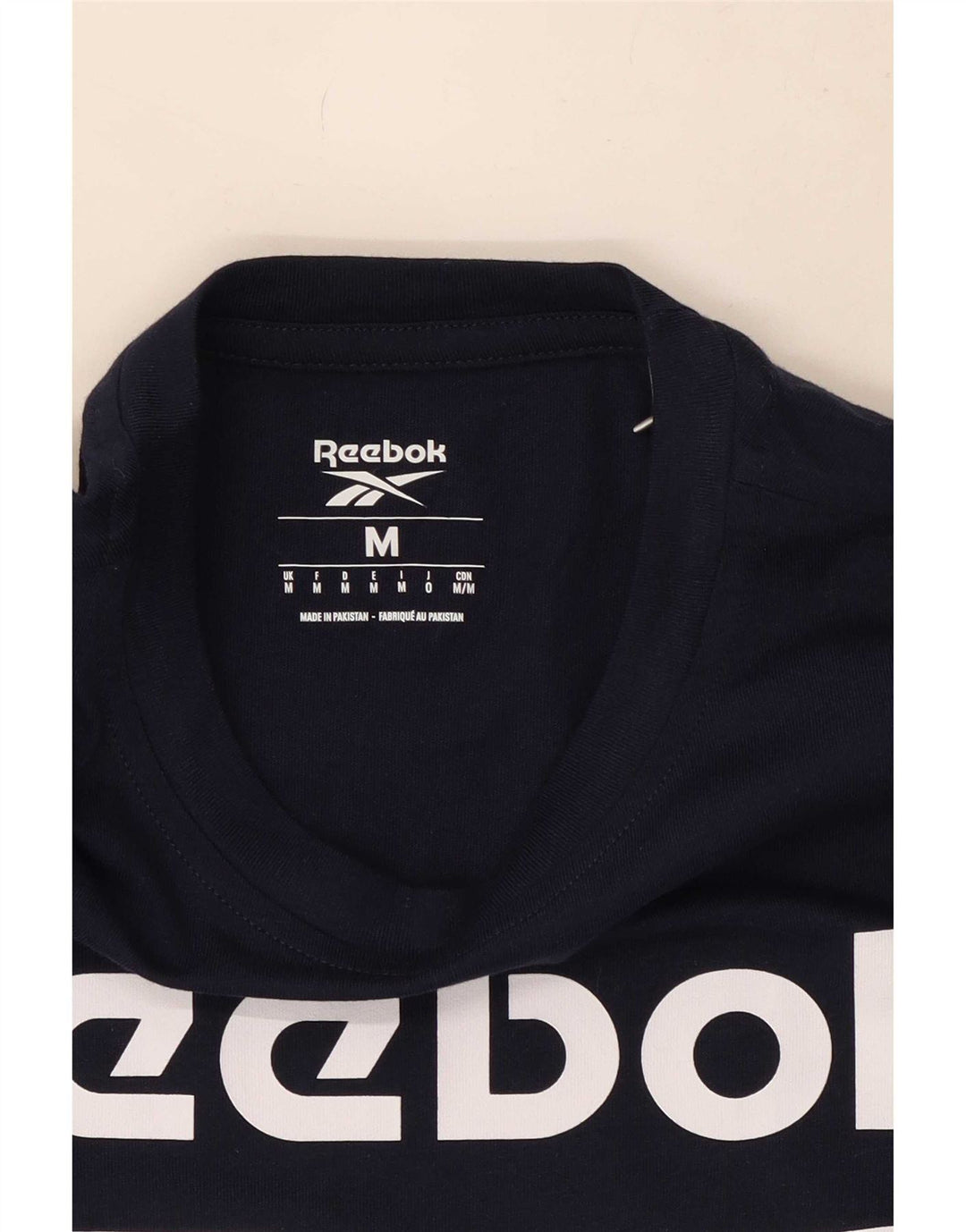 Reebok Herre grafisk T-shirt Top Medium Marineblå Bomuld