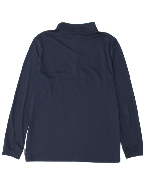 Dkny Herre Zip Neck Pullover Træningsdragt Top Small Navy Blue Colourblock