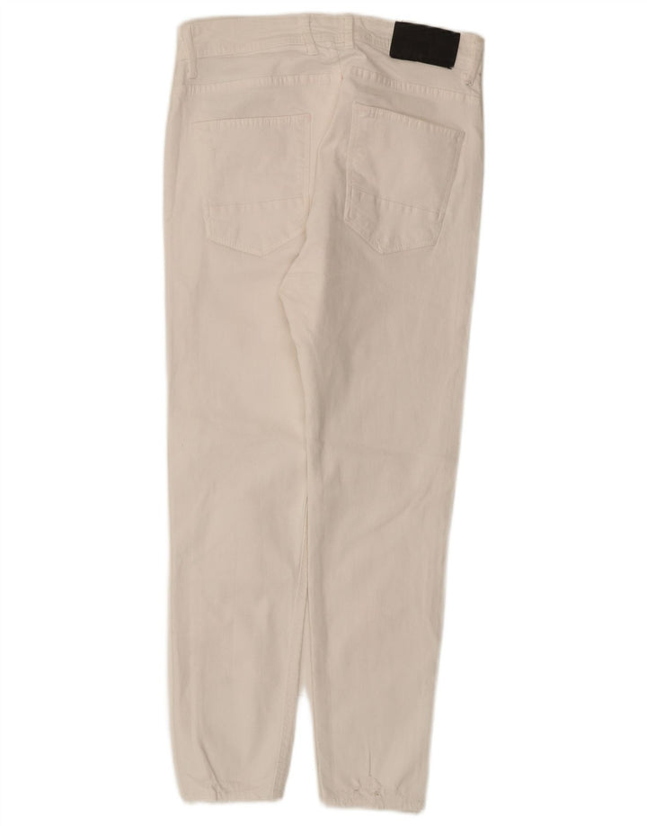 Zara Mens Distressed Cropped Jeans EU 38 Small W30 L25 White Bomuld