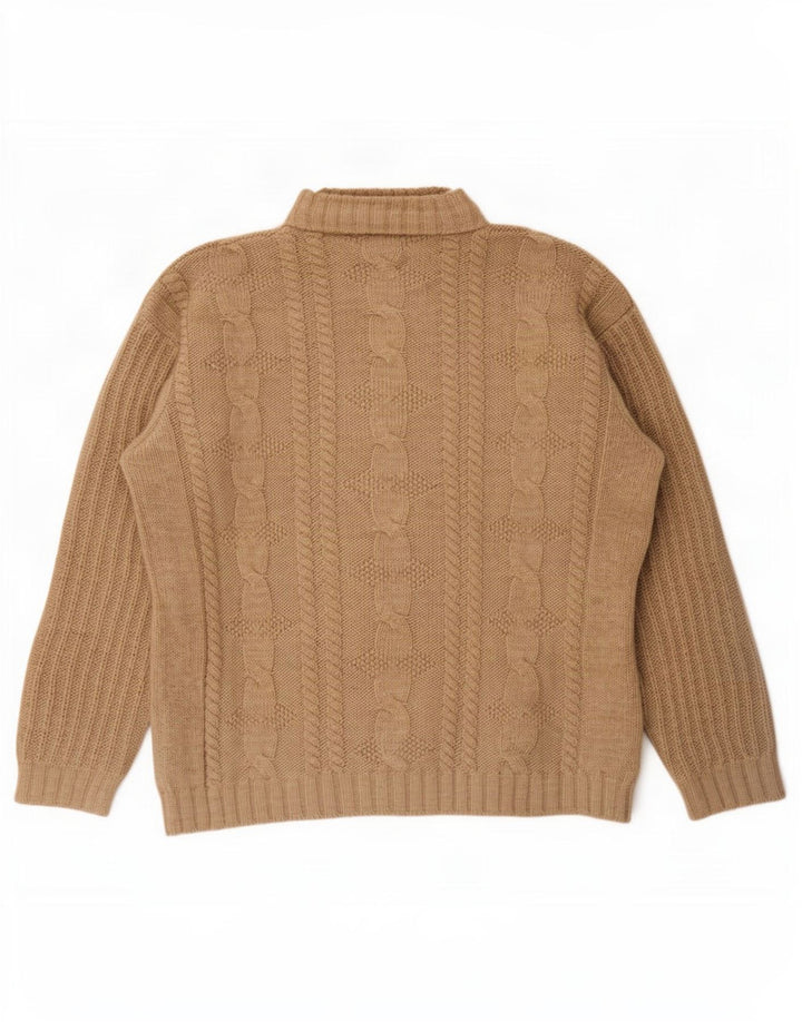 Ciao Herre Turtle Neck Jumper Sweater Stor Brun Akryl