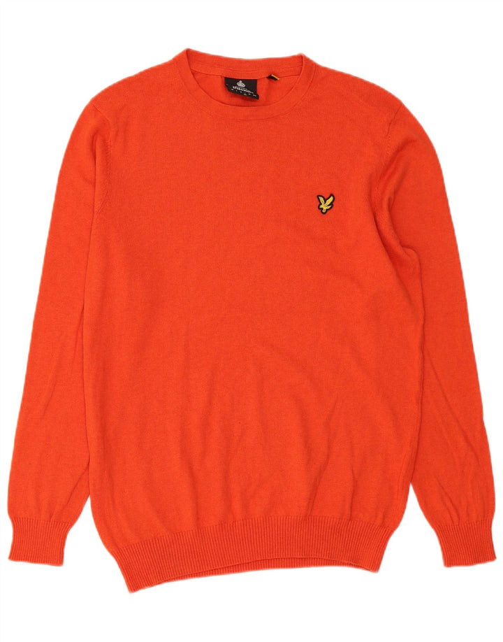 Lyle & Scott Herre sweater med rund hals, stor rød bomuld